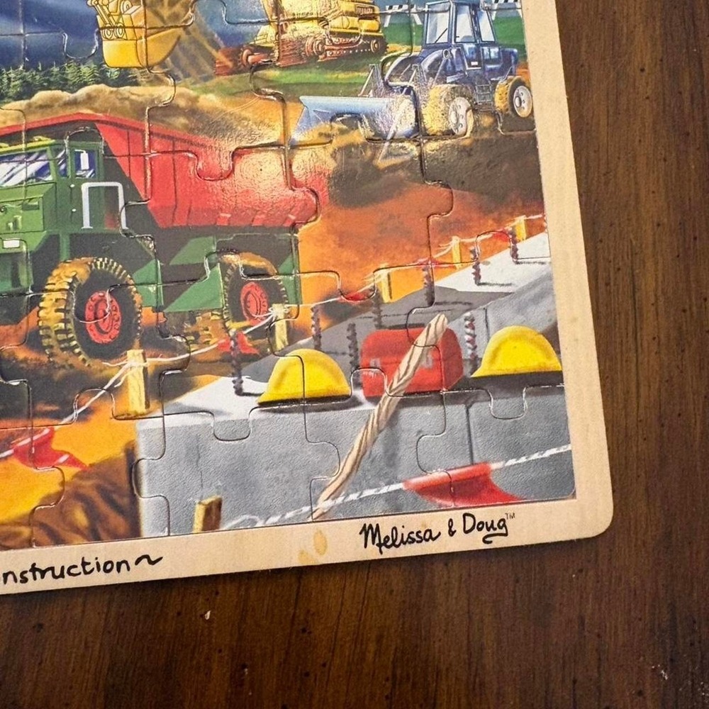 Melissa‎ & Doug Construction Vehicles Wooden Jigsaw Puzzle Kids Trucks